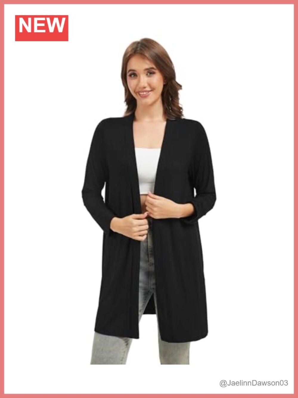 Bamboo Viscose Open Front Duster Cardigan Lightweight Knit Sweater with Pockets